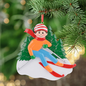 Personalized Christmas Ornament Skiing Boy
