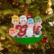 Load image into Gallery viewer, Customized Christmas Decoration Ornament  Sport Gift Golf Friend of 5
