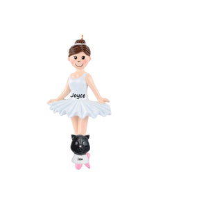 Personalized Christmas Sport Ornament Ballerina Girl Different Color Options