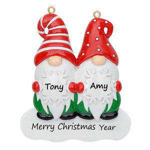 Customize Christmas Ornament Gnomes Family of 2