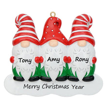 Load image into Gallery viewer, Customize Family Gift Christmas Ornament Gnomes Family of 3

