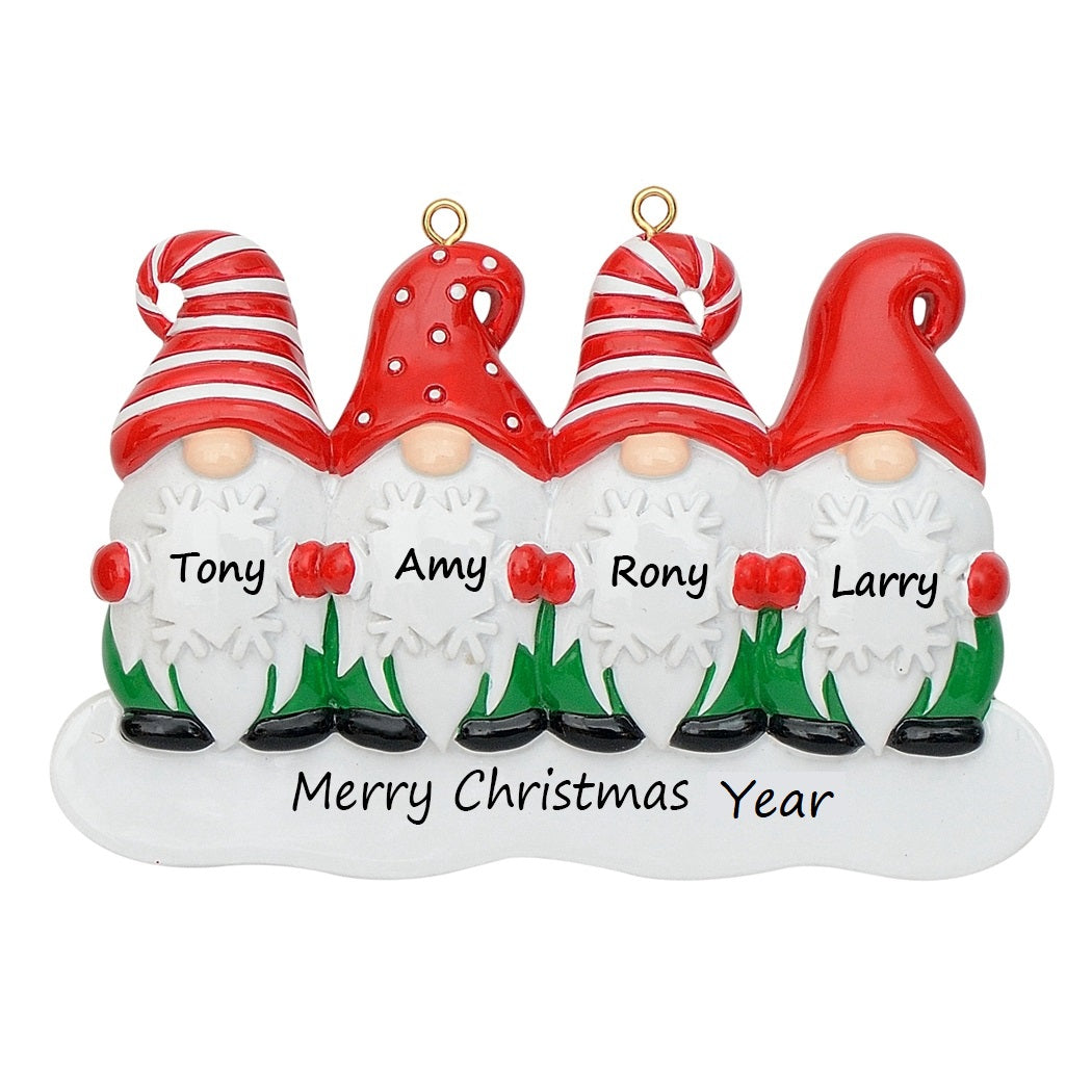Customize Christmas Ornament Gnomes Family 4