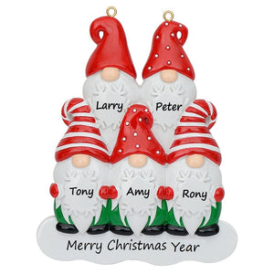 Personalized Gift Christmas Decoration Ornament Gnomes Family 5