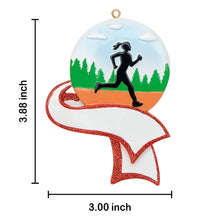 Load image into Gallery viewer, Personalized Christmas Sport Ornament Jogging Girl
