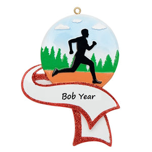 Personalized Christmas Sport Ornament Jogging Boy