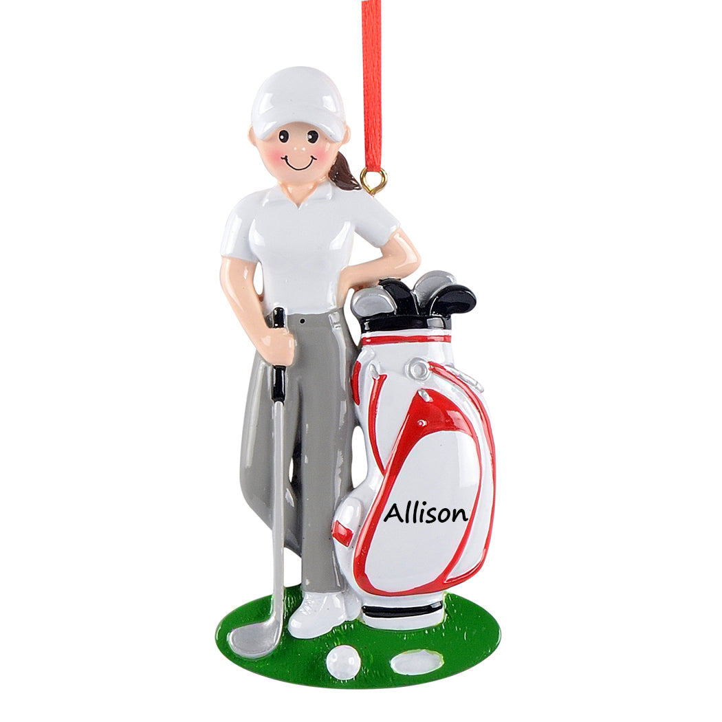 Personalized Christmas Sport Ornament Golf Girl