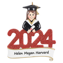 Load image into Gallery viewer, Customize 2024 Christmas Ornament Gift Graduate Boy/Girl
