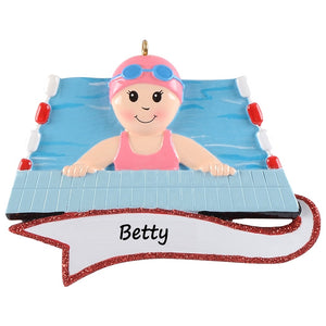 Personalized Christmas Sport Ornament Swimming Girl