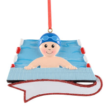 Load image into Gallery viewer, Personalized Christmas Sport Ornament Swimming Boy
