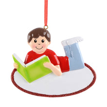 Load image into Gallery viewer, Personalized Christmas Ornament Love Reading Girl/Boy
