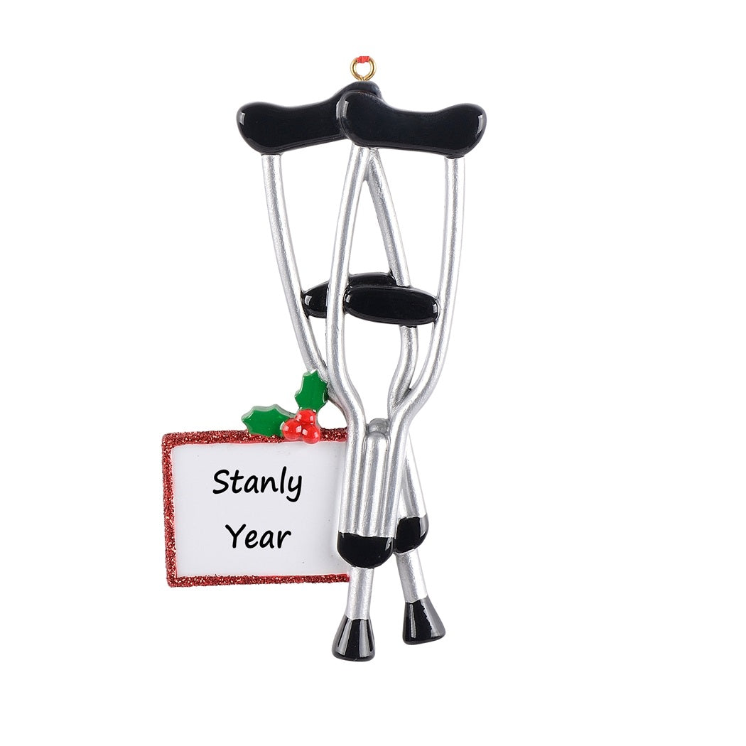 Personalized Christmas Ornament Crutches