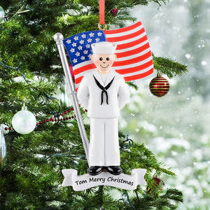 Personalized Christmas Ornament Military