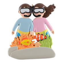 Load image into Gallery viewer, Personalized Christmas Ornament Snorkeling Couple
