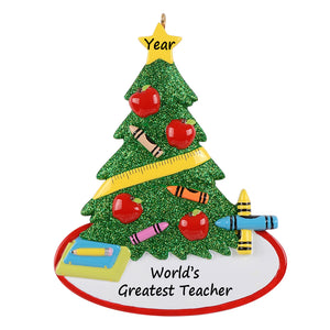 Personalized Gift for School & Teacher Christmas Decoration Ornament A+ Educator