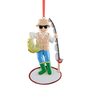 Personalized Christmas Ornament Fisherman