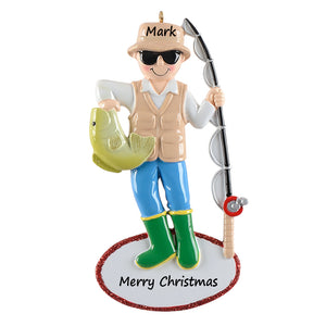 Personalized Christmas Ornament Fisherman
