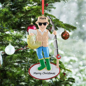 Personalized Fishingman Gift Christmas Decoration Ornament Fisherman