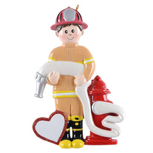 Load image into Gallery viewer, Personalized Christmas Ornament Fireman
