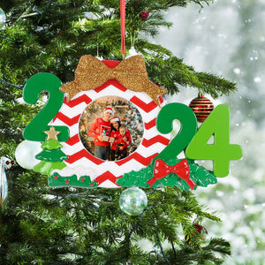 Personalized 2024 Photo Frame Christmas Tree Ornament,Resin