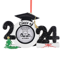 Load image into Gallery viewer, 2023 Customize Gift Christmas Ornament Graduate Photo Frame Black
