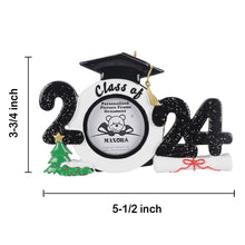 Load image into Gallery viewer, 2024 Customize Gift Christmas Ornament Graduate Photo Frame Black

