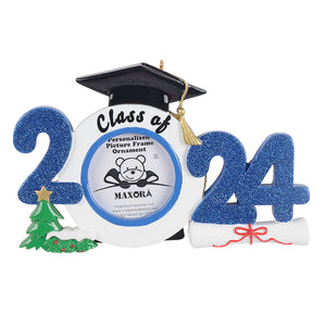 Personalized Ornament Graduate Photo Frame Blue