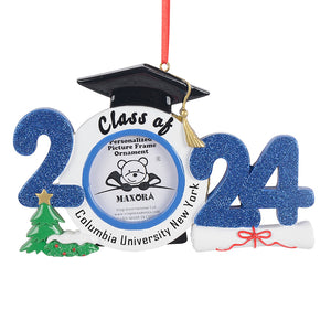 Personalized Ornament Graduate Photo Frame Blue