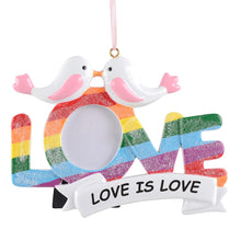 Load image into Gallery viewer, Personalized Christmas Ornament LGBT Photo Frame A/B
