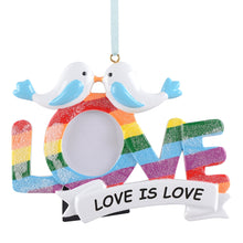 Load image into Gallery viewer, Personalized Christmas Ornament LGBT Photo Frame A/B
