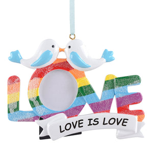 Personalized Christmas Gift LGBT Photo Frame Ornament A/B