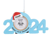 Load image into Gallery viewer, Personalized Christmas Ornament Baby&#39;s 1st Christmas Photo Frame Boy/Girl
