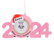 Load image into Gallery viewer, Personalized Christmas Ornament Baby&#39;s 1st Christmas Photo Frame Boy/Girl
