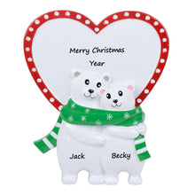 Load image into Gallery viewer, Personalized Christmas Ornament Polar Bear Table Top Family 2
