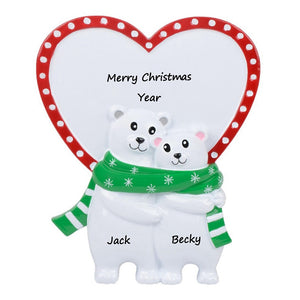 Personalized Christmas Ornament Polar Bear Table Top Family 2