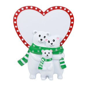 Personalized Gift Christmas Ornament Polar Bear Table Top Family