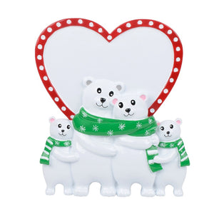 Personalized Christmas Ornament Polar Bear Table Top Family