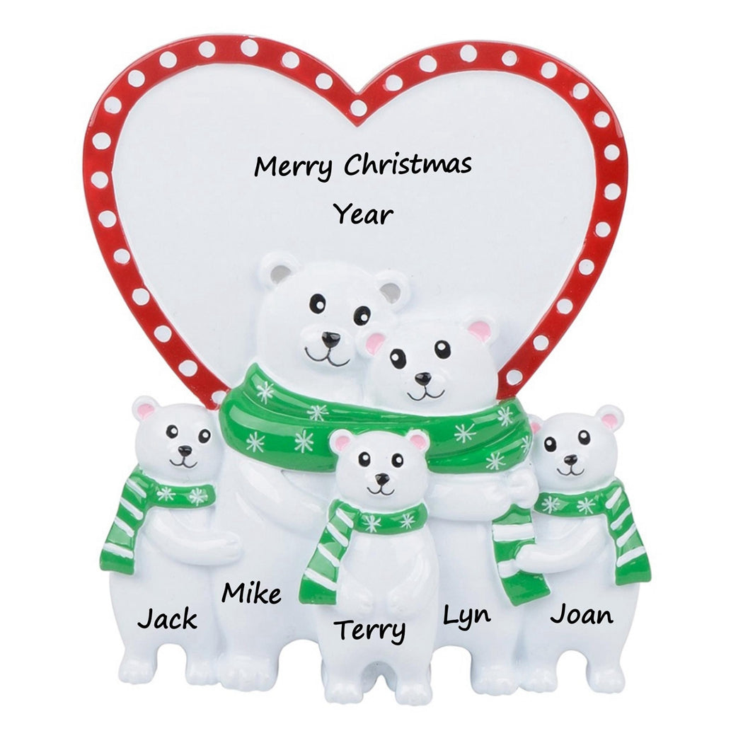 Personalized Christmas Gift Table Top Decoration Polar Bear Family 5