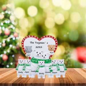 Personalized Gift Christmas Ornament Polar Bear Table Top Family