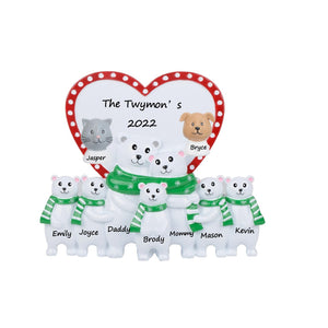 Personalized Gift Christmas Ornament Polar Bear Table Top Family