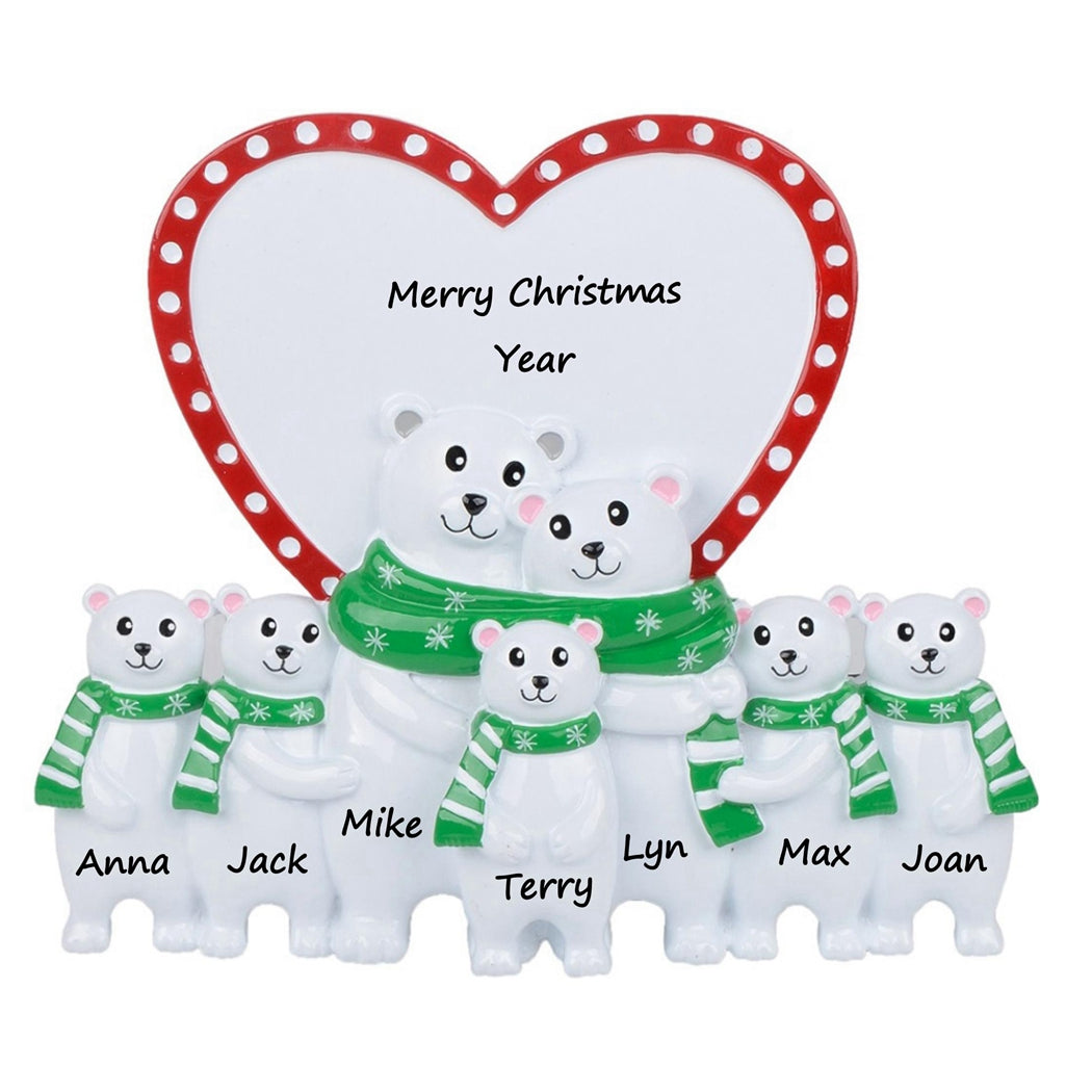 Personalized Christmas Gift Polar Bear Table Top Family 7