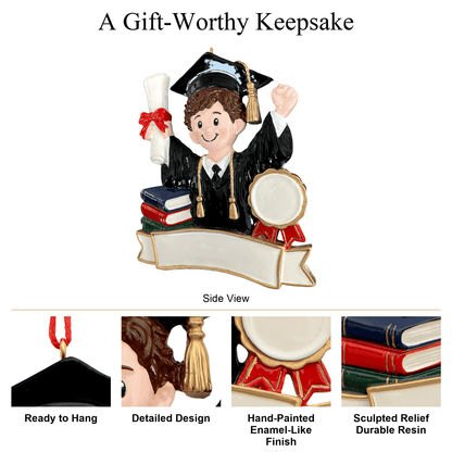 Graduate Boy Personalized Christmas Tree Ornament