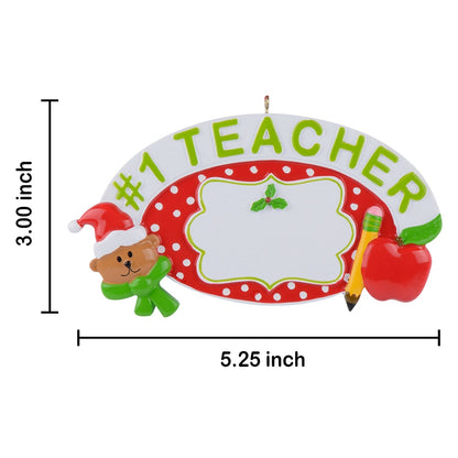 #1 Teacher Personalized Ornament