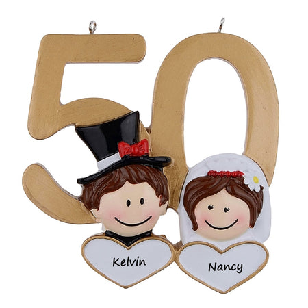 Personalized 50th Wedding Anniversary Couple Ornament