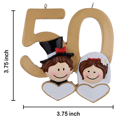 Personalized 50th Wedding Anniversary Couple Ornament