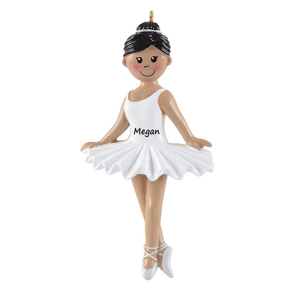 Personalized African American Ballerina Girl Ornament