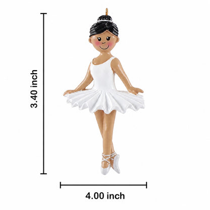 Personalized African American Ballerina Girl Ornament