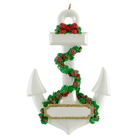 Anchor Christmas Ornament Personalized Navy Nautical Coastal Gift