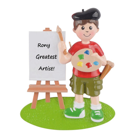 Personalized Artist Boy Ornament