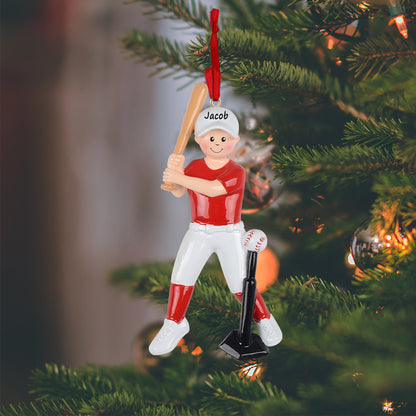 Personalized Baseball Boy Batter Ornament