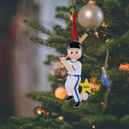 Personalized Baseball Boy Player Ornament